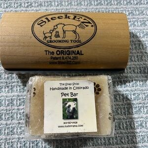 Original Dog Grooming Tool - Brown and Black & bar soap